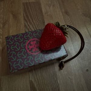 TORY BURCH Strawberry Charm Keychain - Red
